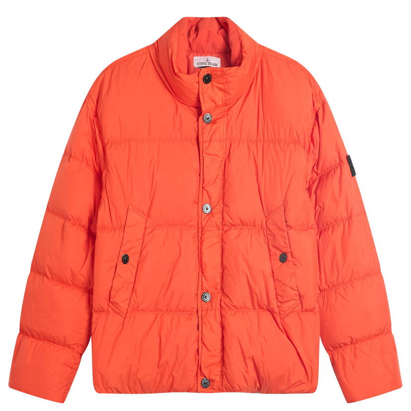 Puffer takki Stone Island Men's Crinkle Reps Nylon Down Jacket, Size Medium Oranssi | K2S154100010-V0018