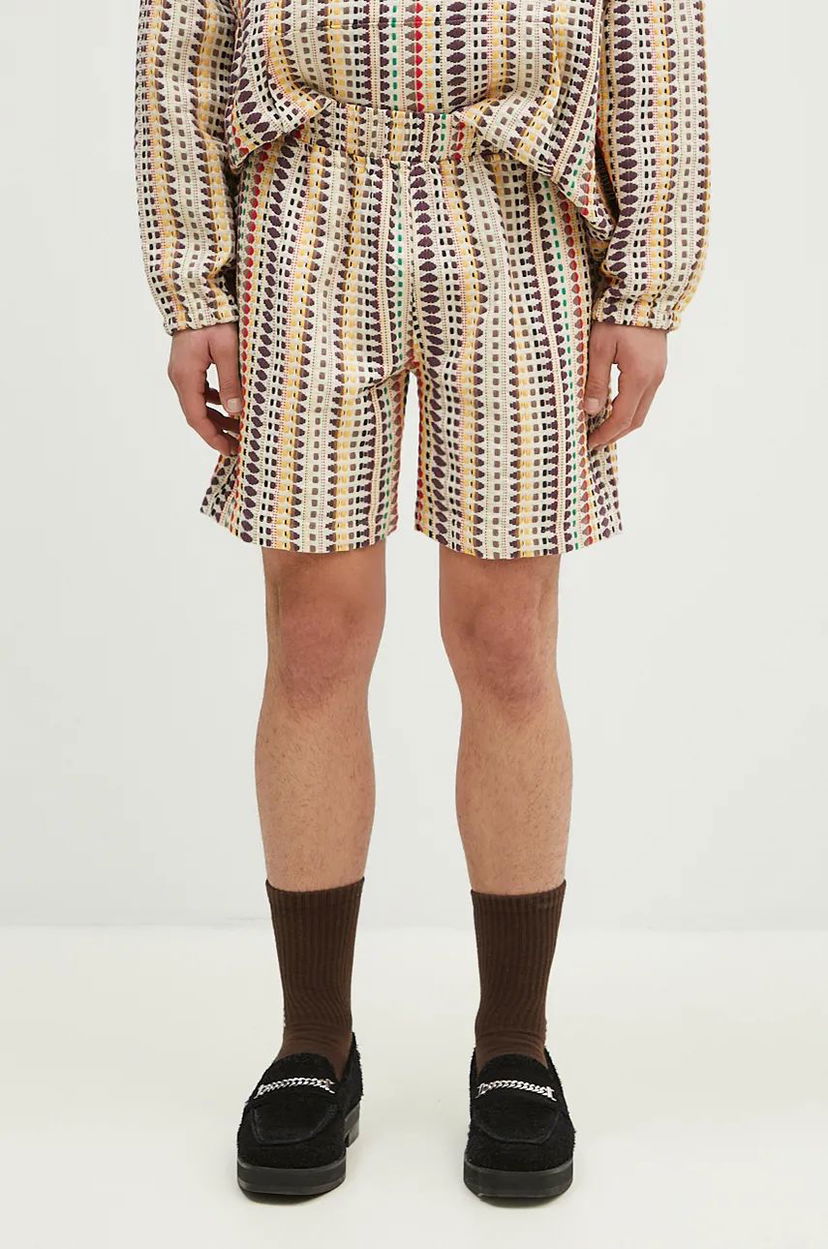 Shortsit Pleasures Stitch Patterned Shorts Beige | P24F053