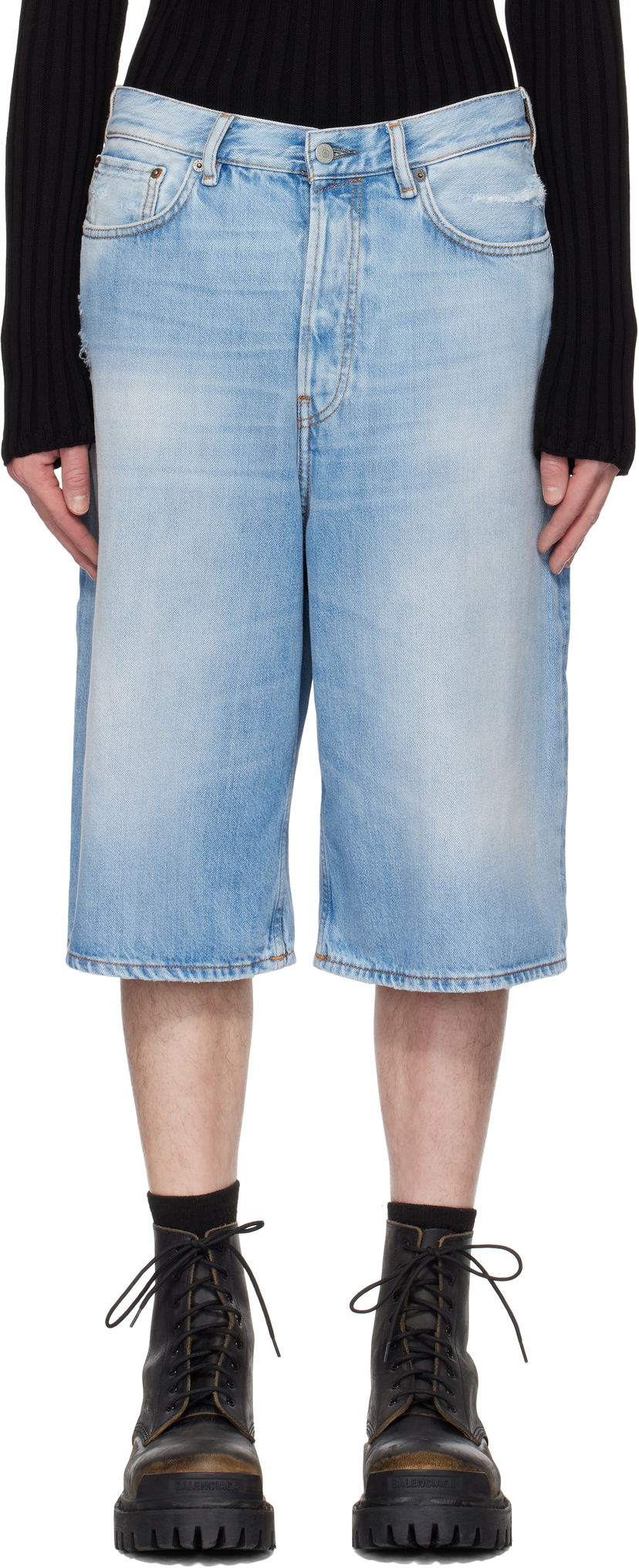 Shortsit Acne Studios Acne Studios Loose Fit Denim Shorts Sininen | BE0162-
