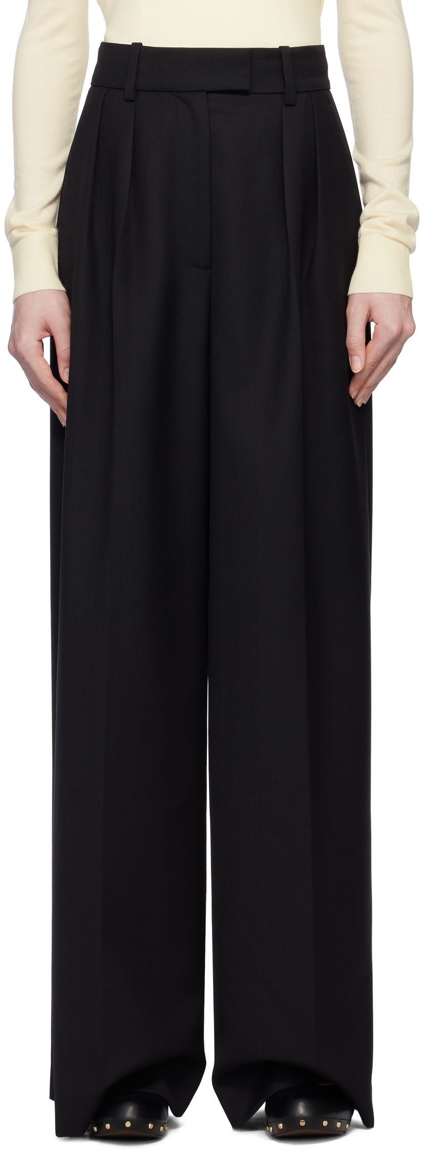 Housut Anine Bing Anine Bing Lou Wide Leg Trousers Musta | A-03-10389-BLK26