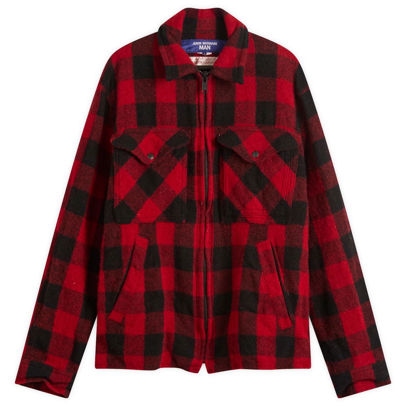 Paita Junya Watanabe Junya Watanabe MAN x Filson Check Zip Overshirt, Size Large Punainen | WP-J011-051-1