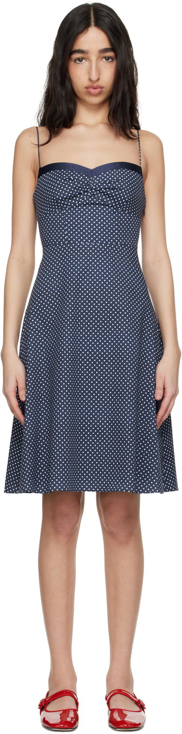 Mekko GUIZIO Guizio Margaux Polka Dot Midi Dress Tummansininen | S25422W089, 0