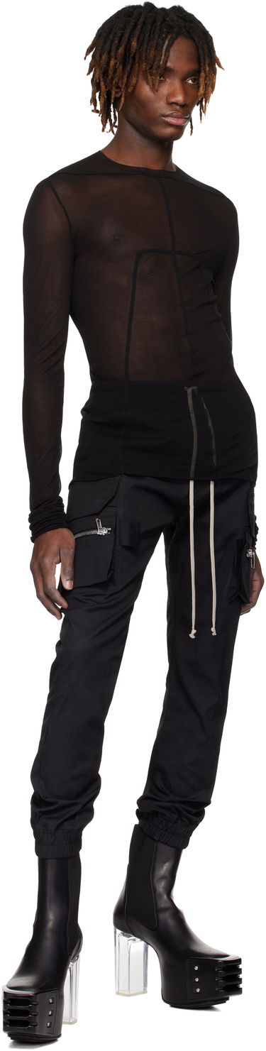 T-paita Rick Owens Rick Owens Hollywood Edfu Mesh T-Shirt Musta | RU01E5271 JCR, 3