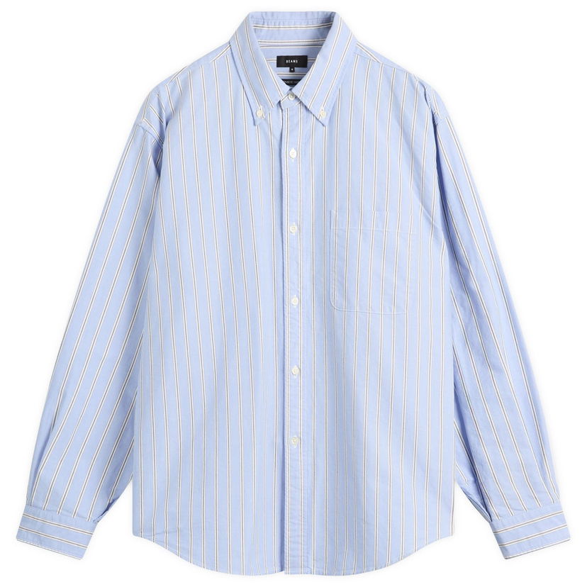 Paita BEAMS Heavy Oxford Button Down Stripe Shirt Sininen | 1111-1213-301-70