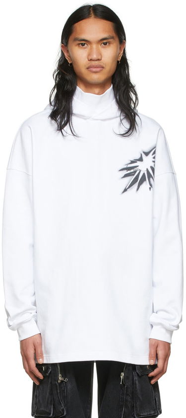 Huppari We11done Graphic Print Cotton Turtleneck Valkoinen | WD-TH1-22-702-U-WH, 0