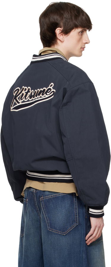 Bomber-takki MAISON KITSUNÉ Maison Kitsuné Teddy Bomber Jacket Tummansininen | OM02116WQ4048, 2