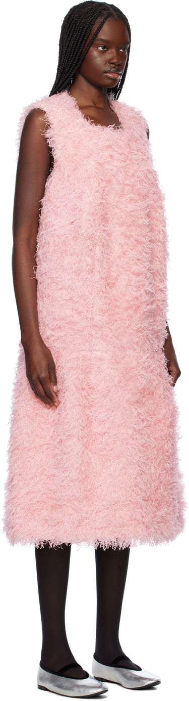Mekko Comme des Garçons Comme des Garçons Sleeveless Faux-Fur Midi Dress Vaaleanpunainen | GO-O005-051-1, 1