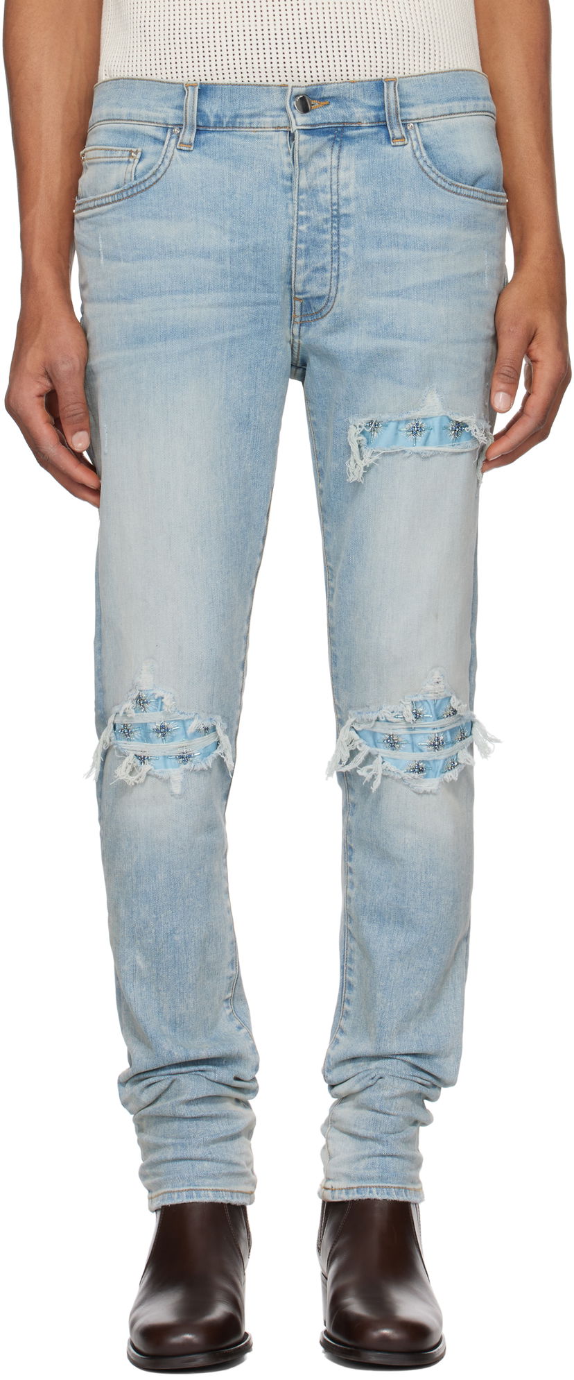 Jeans AMIRI AMIRI Crystal Starburst MX1 Jeans Sininen | AMDNSY1147