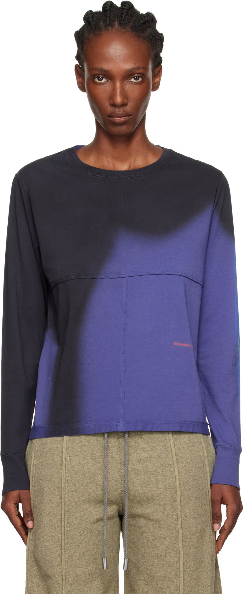 T-paita Eckhaus Latta Eckhaus Latta Lapped Long Sleeve T-Shirt Violetti | 302-EL-PF25-S -