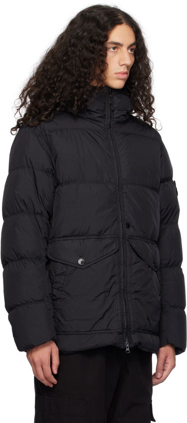 Puffer takki Stone Island Stone Island Crinkle Reps R-NY Down Jacket Musta | 811540723, 1