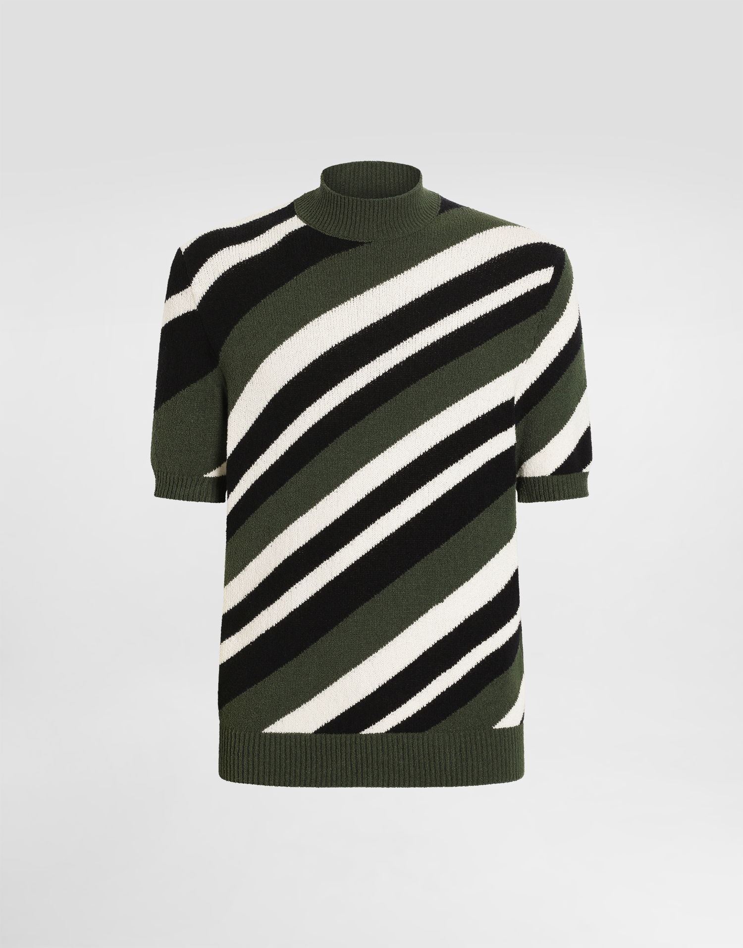 Villapaita Dolce & Gabbana Dolce & Gabbana Striped Mock-Turtleneck Sweater Vihreä | GXW54TJFMMSV9647, 0