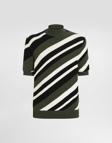 Villapaita Dolce & Gabbana Dolce & Gabbana Striped Mock-Turtleneck Sweater Vihreä | GXW54TJFMMSV9647, 0