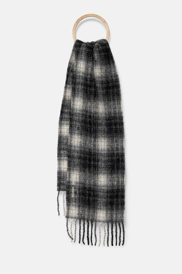 Huivi Samsoe Samsoe Samsoe Samsoe Checked Wool Scarf with Fringed Ends and Wooden Ring Monivärinen | U23300003, 0