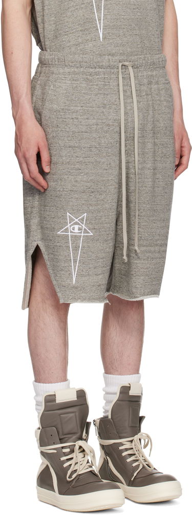 Shortsit Rick Owens Rick Owens Champion Edition Beveled Pods Shorts Harmaa | CM01E1687 CHMJ MELANGE JERSEY, 1