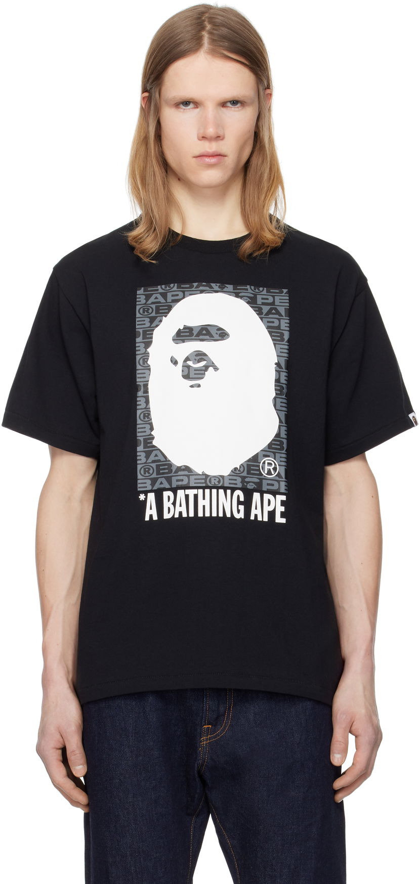 T-paita BAPE Lux Sports Pattern Box Ape Head T-Shirt Musta | 001TEK801048M