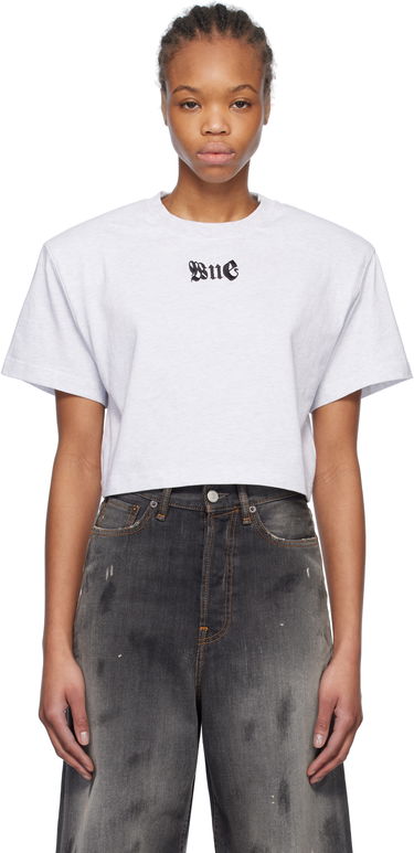 Crop top We11done We11done Cropped T-Shirt with Shoulder Pads Harmaa | WD-TT0-25-712-W-GY, 0