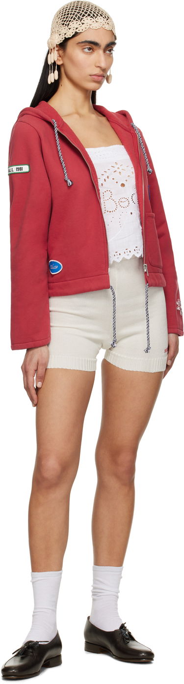 Huppari Bode Bode Camper Cropped Zip Hoodie Punainen | WRS25CS028, 3