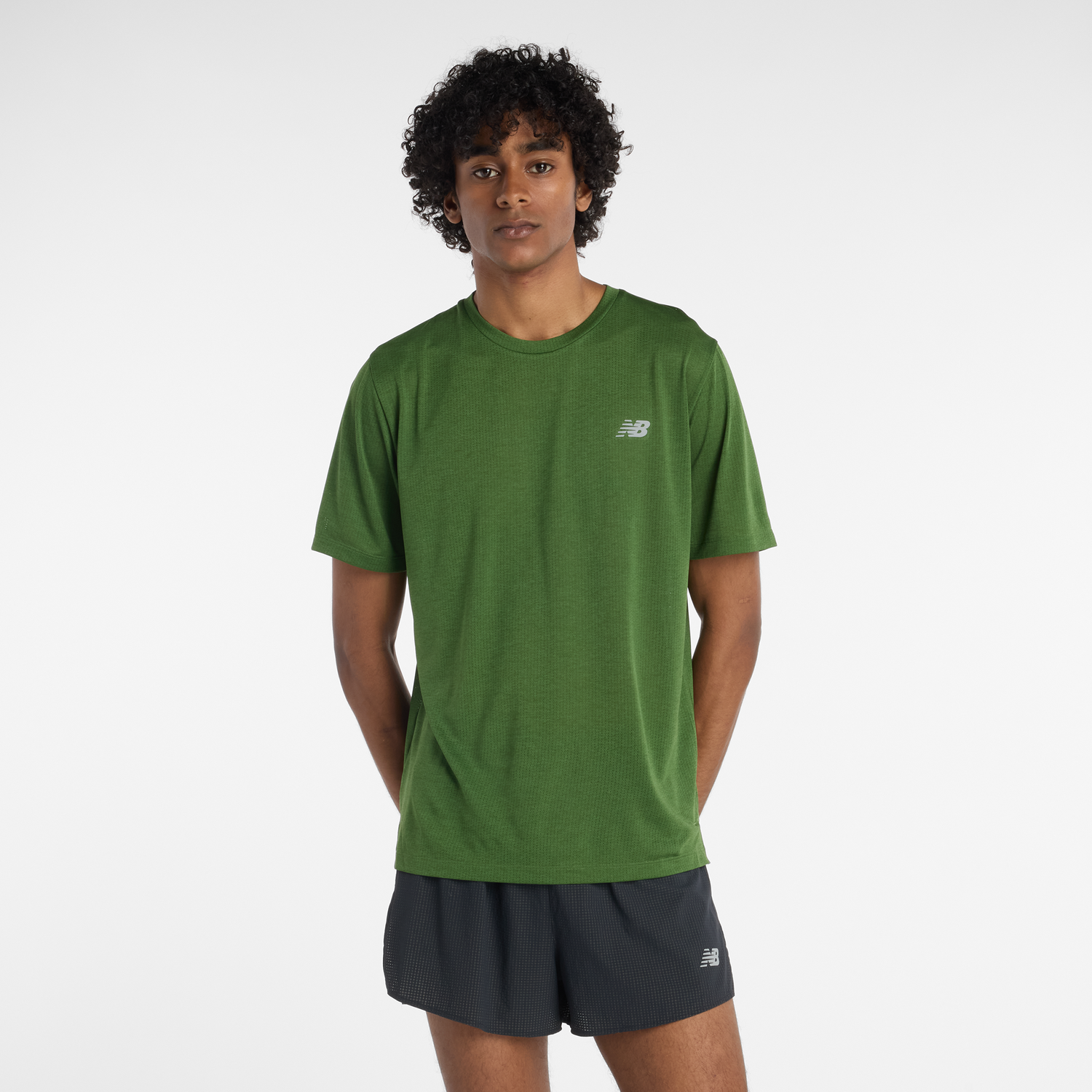 T-paita New Balance Textured Performance Crew Neck T-Shirt Vihreä | NBMT41253DAA, 0