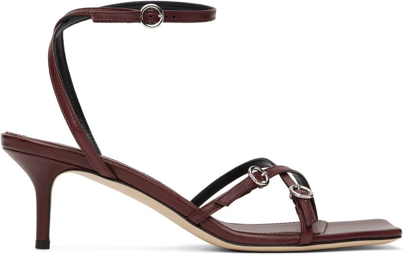 Kengänhoito Aeyde Aeyde Libby Leather Kitten Heel Sandals Burgundia | A11-HS-GAIS55TB172-SS25-955-007