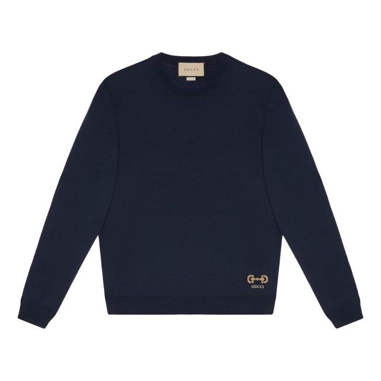 Villapaita Gucci Gucci Horsebit Wool Sweater Tummansininen | 730974-XKCOR-4011