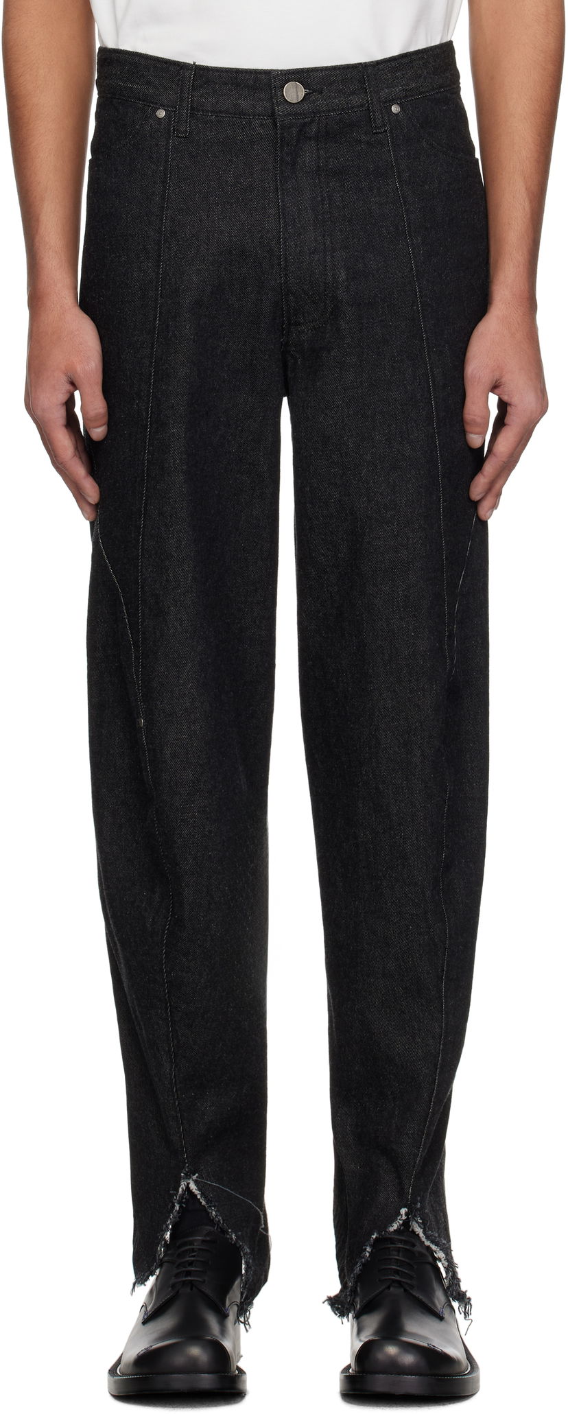 Jeans ADER ERROR ADER error 0105 Split Hem Jeans Musta | BO01SSJE0105BK