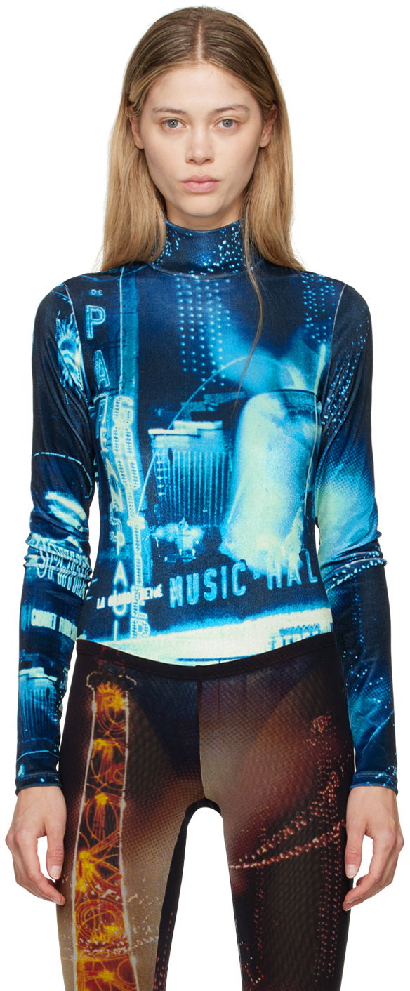 Body Jean Paul Gaultier Gaultier Velvet Printed Turtleneck Bodysuit Monivärinen | 24/30-F-BD049-J554-59560100