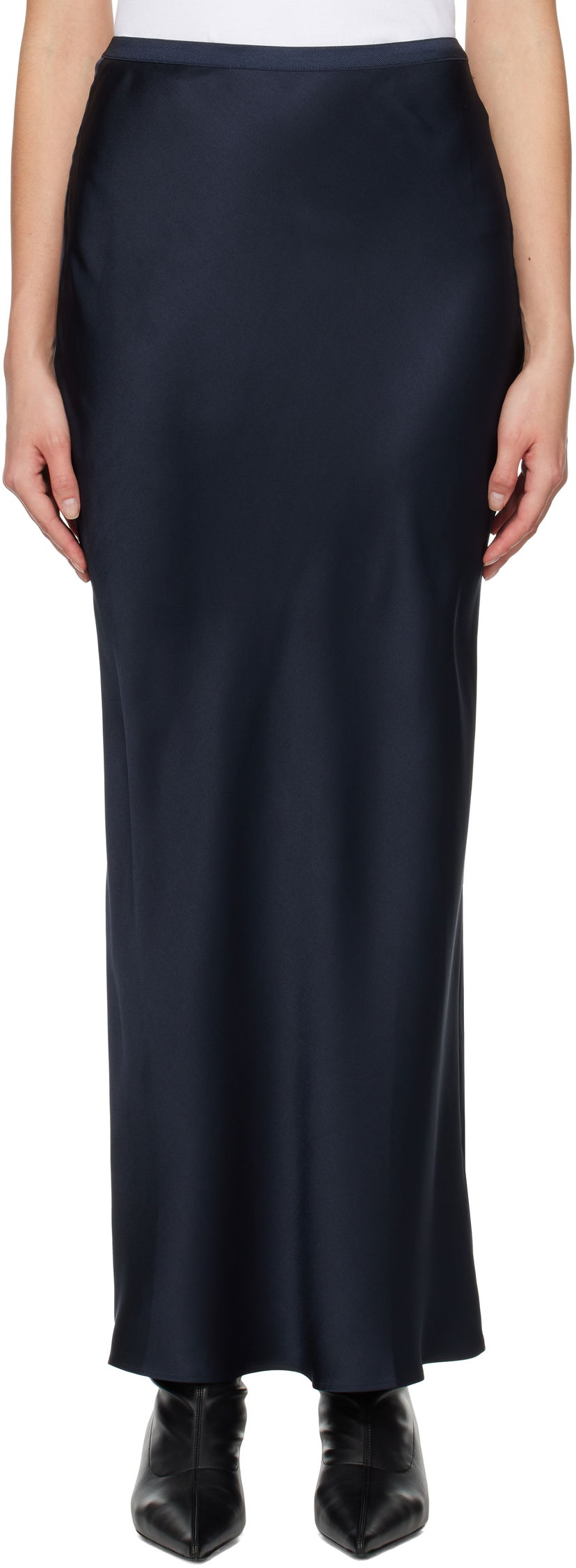 Hame Anine Bing Anine Bing Maxi Silk Skirt Tummansininen | A-04-2320-NYA23