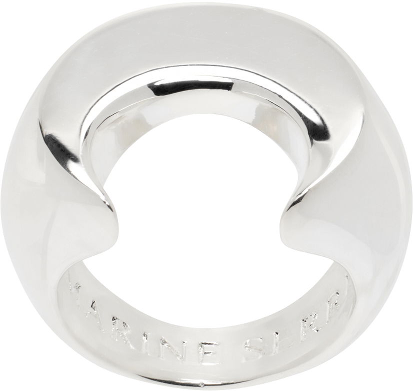 Sormus Marine Serre Polished Moon Ring Metallinen | UJW025A