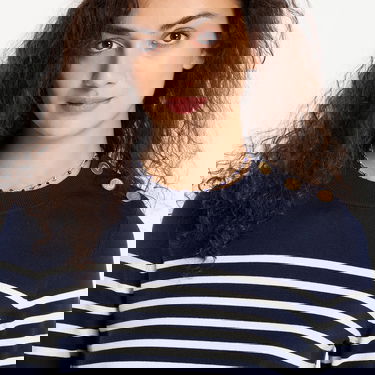 Villapaita Tommy Hilfiger Tommy Hilfiger Striped Crewneck Sweater with Gold Buttons Tummansininen | WW0WW47305-0FI, 4