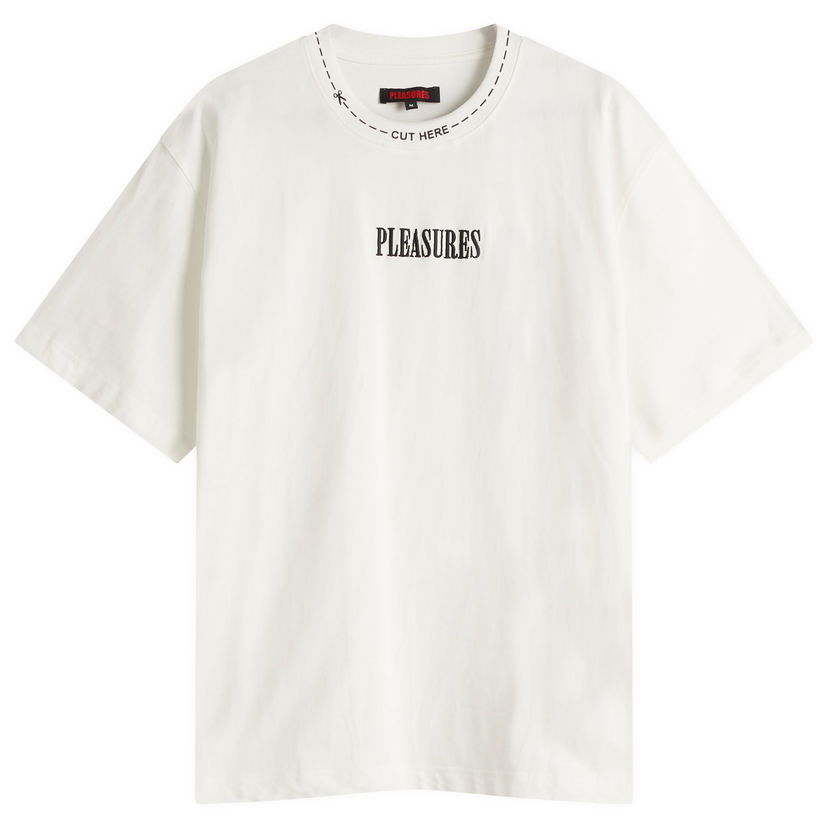 T-paita Pleasures Pleasures Cut Here Heavyweight T-Shirt Valkoinen | P25SP027-WHT