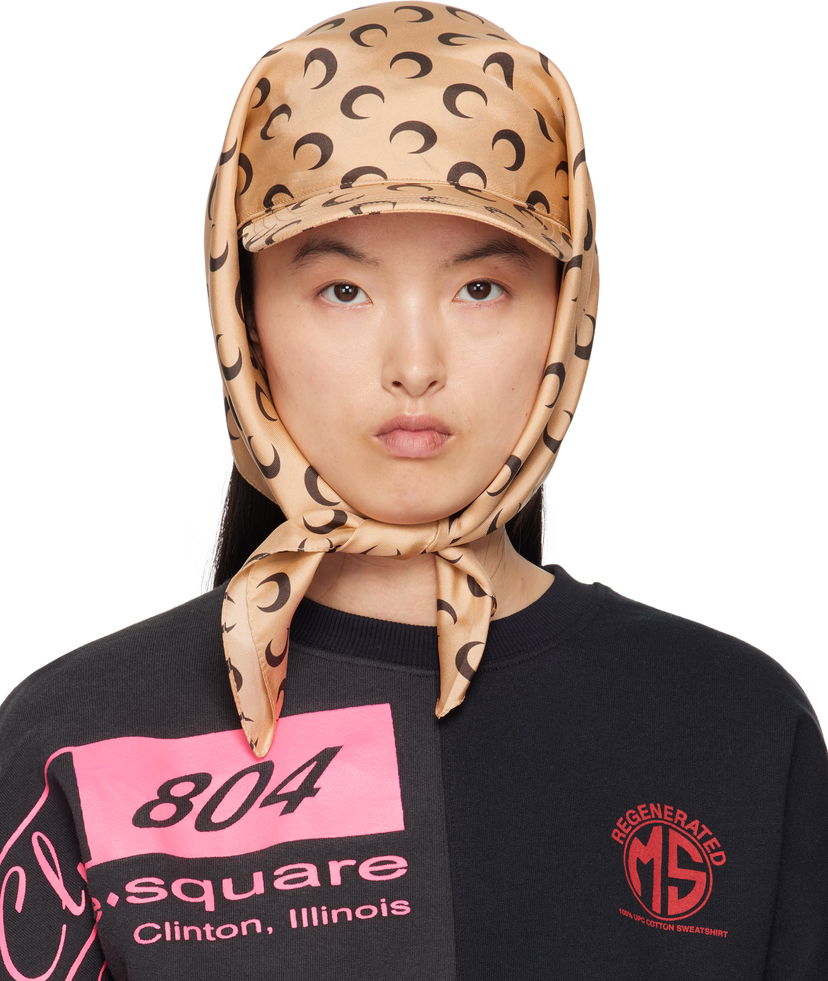 Huppari Marine Serre Marine Serre Silk Veiled Cap Musta | UHG035A CWOV0043