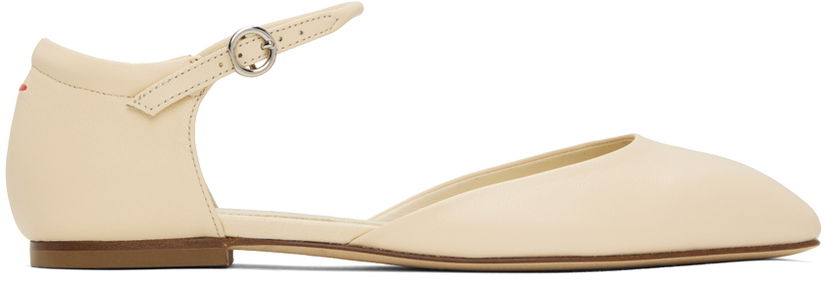 Vaatteet Aeyde Aeyde Miri Ankle Strap Flats Beige | A11-FL-RKLS08FL47-SS24-100-007