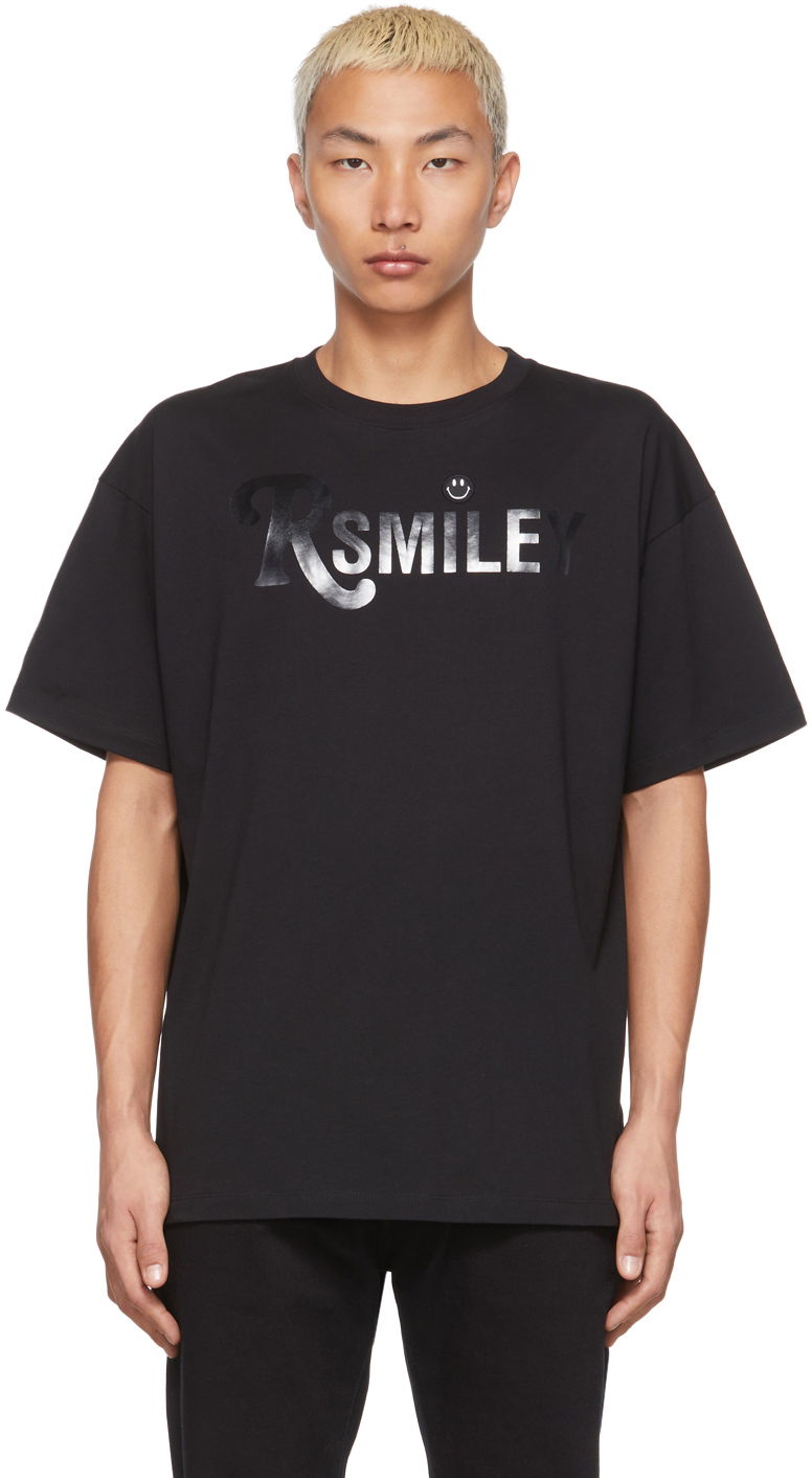 T-paita RAF SIMONS Raf Simons Smiley Edition RSmiley Graphic T-Shirt Musta | 224-M121