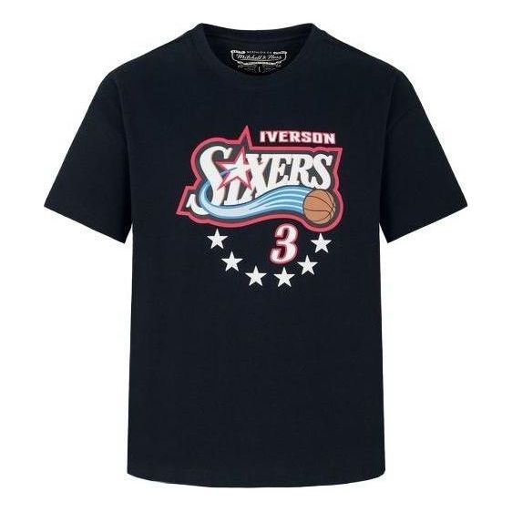 T-paita Mitchell & Ness Mitchell & Ness x NBA Philadelphia 76ers Allen Iverson 3 T-Shirt Tummansininen | MNJYSST22017-BLACK
