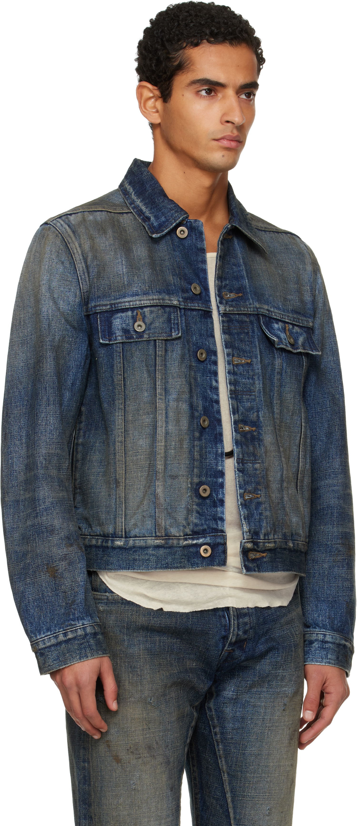 Takki Rick Owens Concordians Trucker Denim Jacket Sininen | DL02E2788 HVWJP, 1