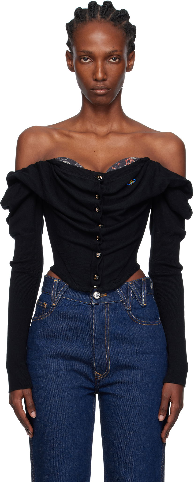 Villapaita Vivienne Westwood Vivienne Westwood Bea Corset Cardigan Musta | 1803002V-Y001V-