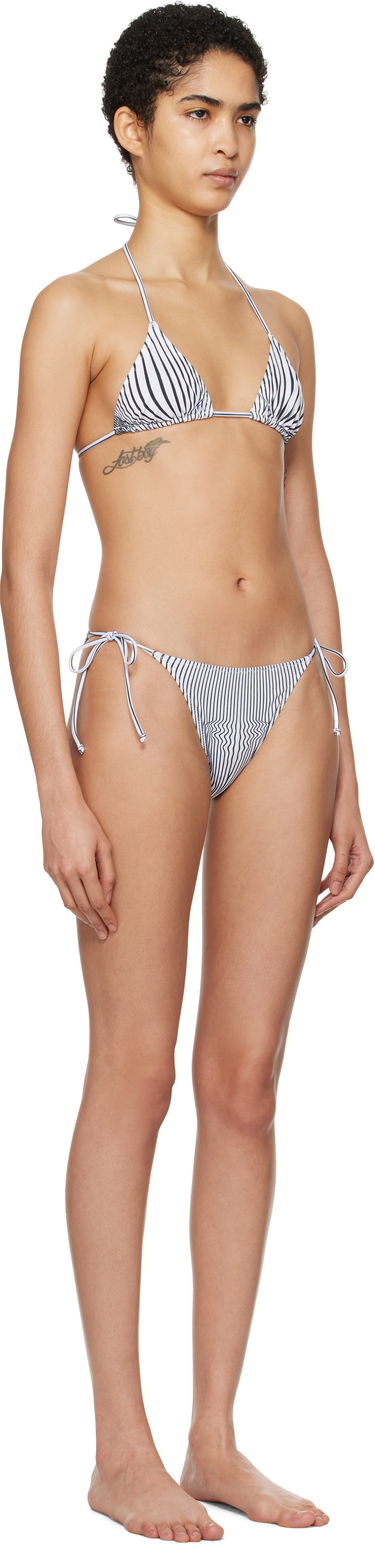 Uimapuvut Jean Paul Gaultier Gaultier 'The Pinstripe Body Morphing' Bikini Bottoms Valkoinen | 25/33-F-BS021-J571-0100, 1