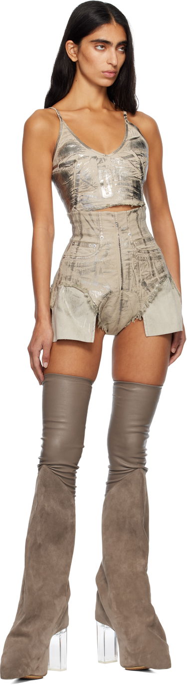Tankkitoppi Rick Owens DRKSHDW Concordians Foil Denim Camisole Metallinen | DS02E7132 SDPF, 4