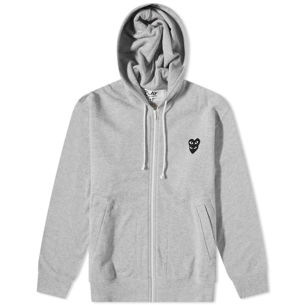 Huppari Comme des Garçons Play Overlapping Heart Zip Hoody Harmaa | P1T302, 0