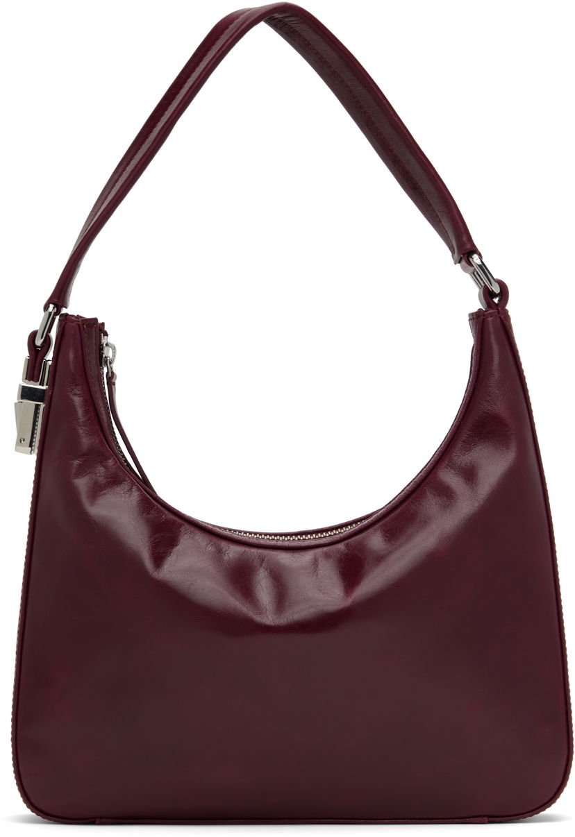 Käsilaukku BY FAR BY FAR Rhea Creased Leather Shoulder Bag Burgundia | MWBSB027CL034RD028PL