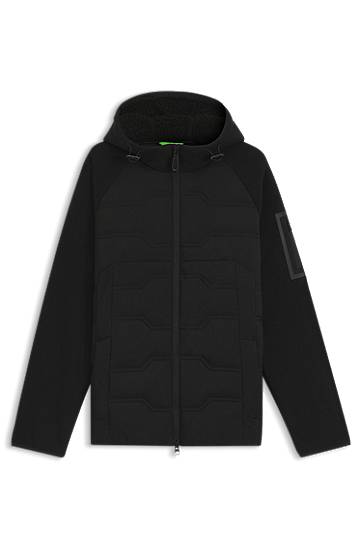 Takki BOSS Water-repellent Hybrid Jacket with Quilting and Teddy Fleece Musta | 50544566, 0