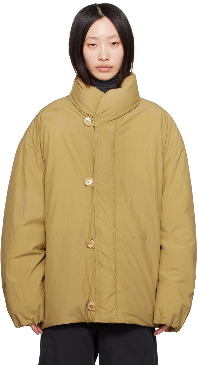 Puffer takki LEMAIRE Lemaire Stand Collar Puffer Jacket Ruskea | OW1040 LF1156