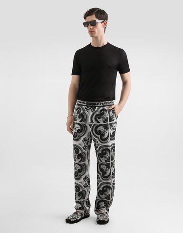 Housut Dolce & Gabbana Dolce & Gabbana Majolica-Print Linen Trousers Monivärinen | GV4LHTFP4M8IU3TN, 1