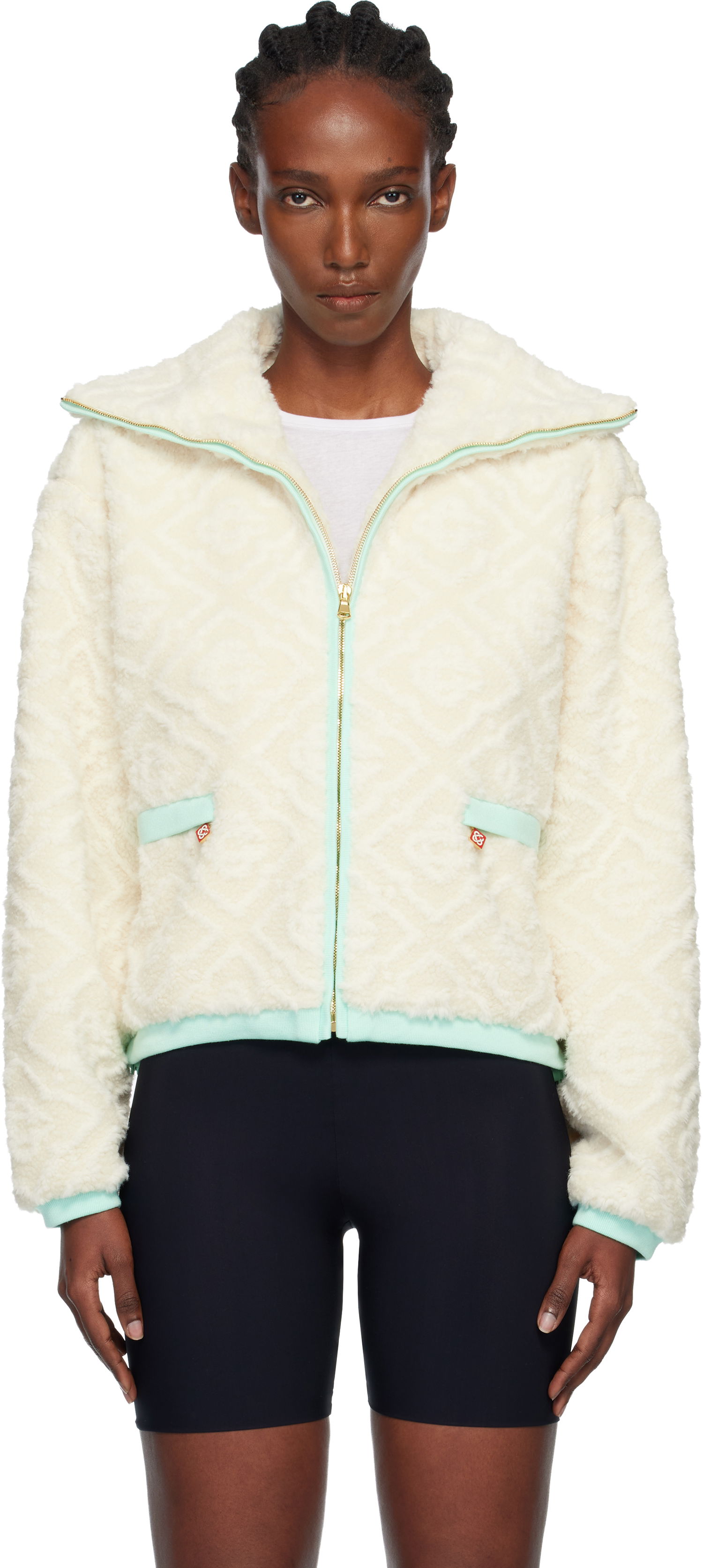 Takki Casablanca Monogram Jacquard Fleece Jacket Valkoinen | WPF25-JK-390-01, 0