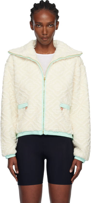 Takki Casablanca Monogram Jacquard Fleece Jacket Valkoinen | WPF25-JK-390-01, 0