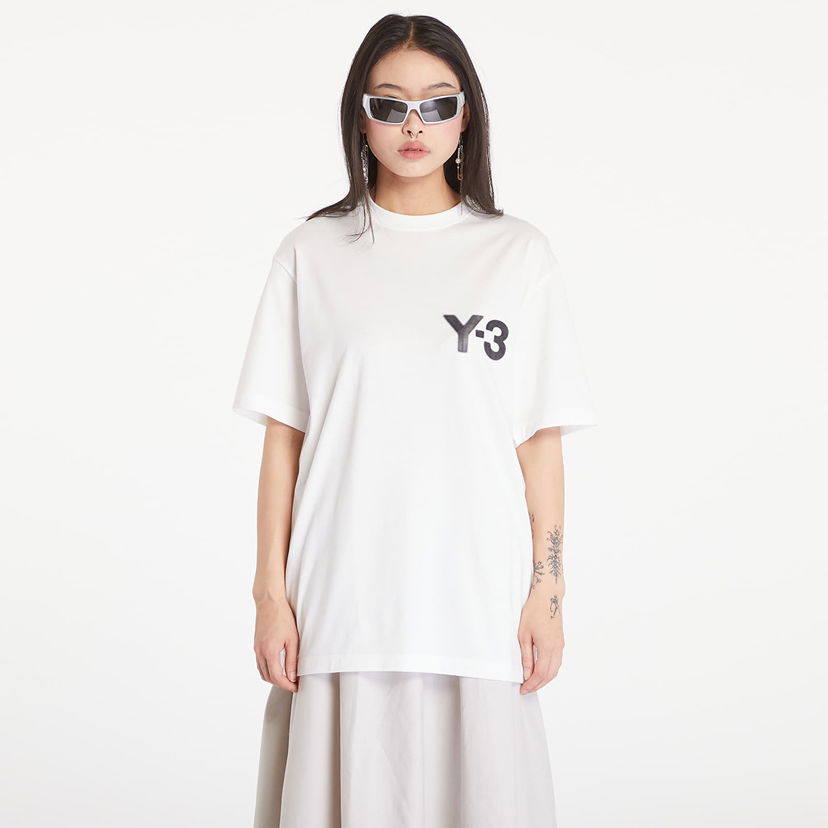 T-paita Y-3 Logo Short Sleeve Tee UNISEX Core White Valkoinen | JE9281