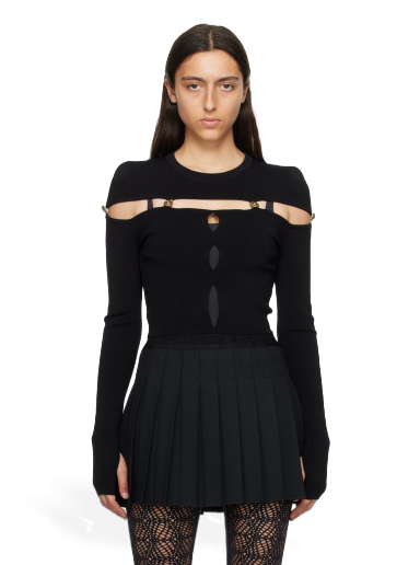 Villapaita Versace Jeans Couture Cutout Sweater Musta | E75HAFM51_ECM29H