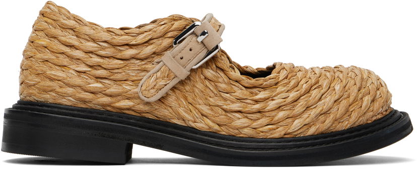 Kengänhoito Moschino Moschino Olivia Raffia Mary Jane Loafers Beige | MA10624C1M MX0 10A