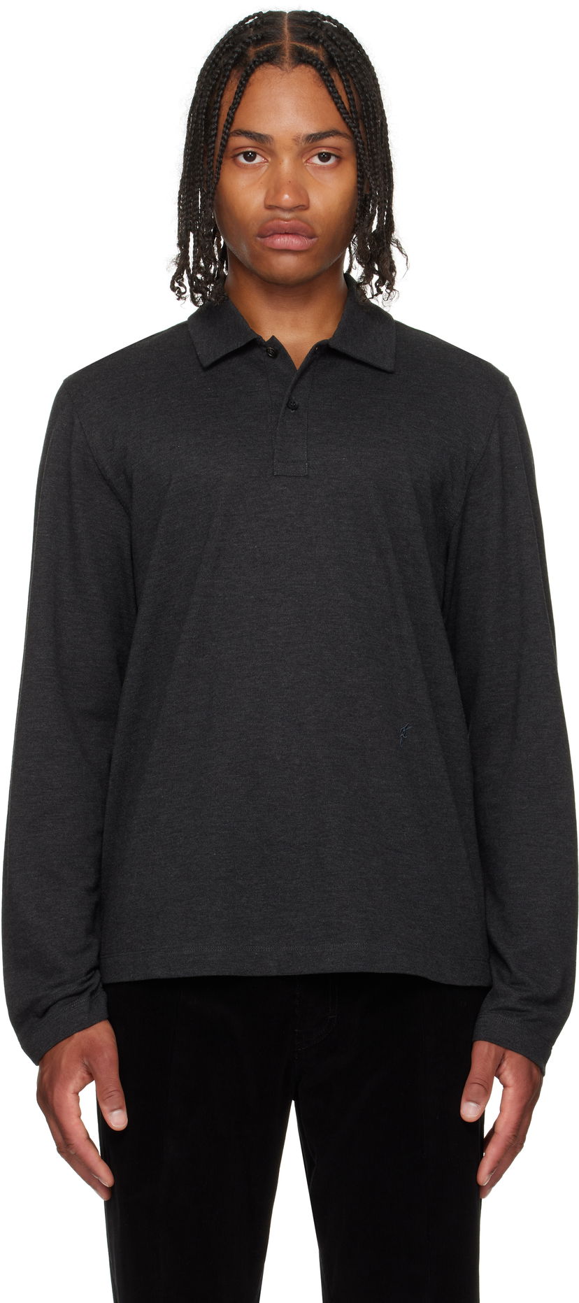 Poolopaita FERRAGAMO Ferragamo Long Sleeve Polo Harmaa | 786358
