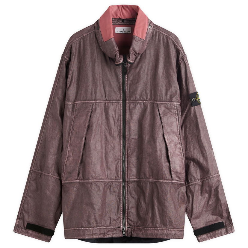 Tuulitakki Stone Island Stone Island Raw Linen Plated-OVD Short Parka Jacket, Size X-Large Violetti | K1S154100040-V0011